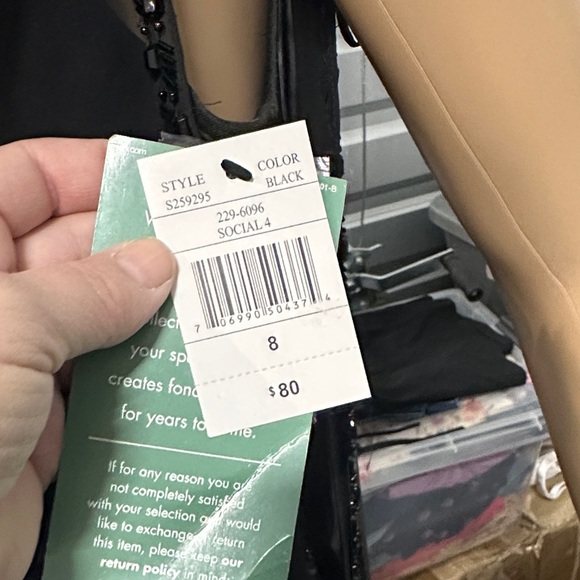 NWT Scarlett Black Flowing Midi Dress with side sequin accents size 8 - Picture 3 of 10